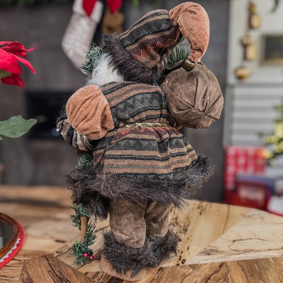 Rustic Old World Woodland Mountain Man Santa Tabletop Christmas Decor , 16”H - Picture 7 of 12